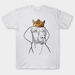 Wirehaired Vizsla Dog King Queen Wearing Crown T-Shirt